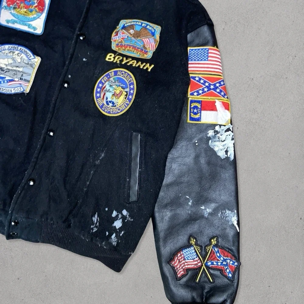 Vintage USS John F. Kennedy CV-67 Persian Gulf Cruise Varsity Jacket XL Black US